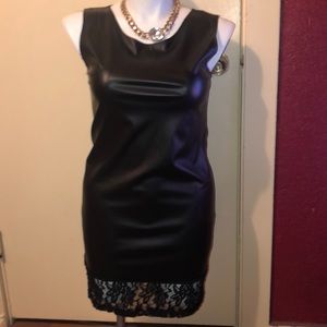Faux leather dress